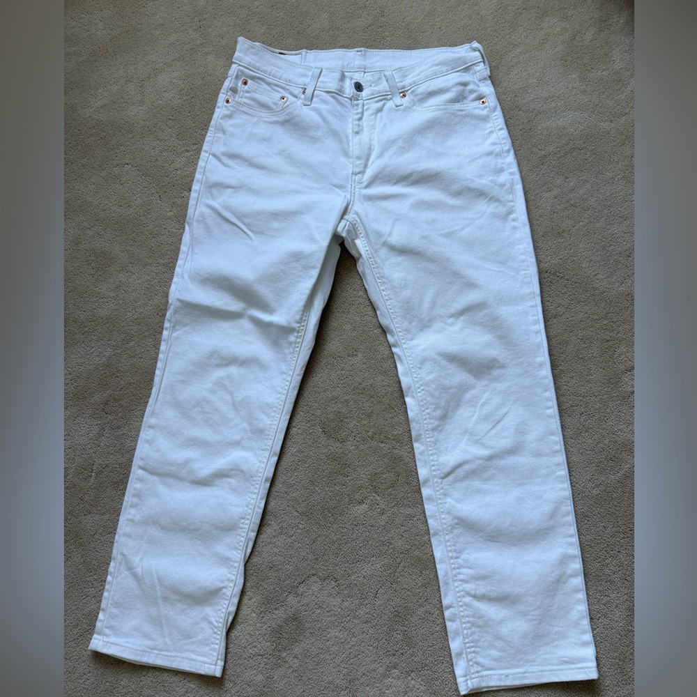 Levi's Men's White Straight Jeans